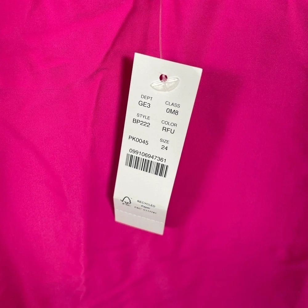 J.Crew Vibrant Pink Ruffled Swimsuit plus size 24